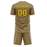 Custom Light Khaki Gold Soccer Jersey