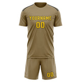 Custom Light Khaki Gold Soccer Jersey