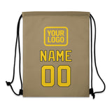 Custom Light Khaki Gold Drawstring Bag