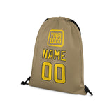 Custom Light Khaki Gold Drawstring Bag
