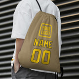 Custom Light Khaki Gold Drawstring Bag