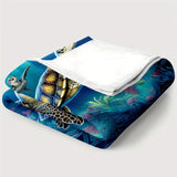 Blanket for Son Gifts, “Sea Turtle Wisdom: Explore with Courage”, From Mom Dad, Birthday Christmas Graduation, Inspirational Motivational