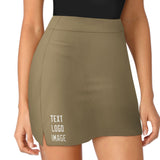 Custom Light Khaki White A-Line Skort