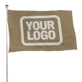 Custom Light Khaki White Flag