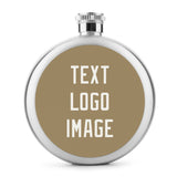 Custom Light Khaki White Hip Flask