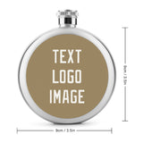 Custom Light Khaki White Hip Flask