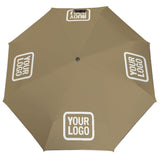Custom Light Khaki White Automatic Umbrella