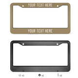 Custom Light Khaki White License Plate Frame