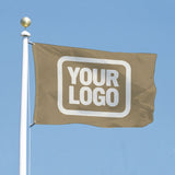 Custom Light Khaki White Flag