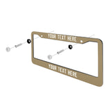 Custom Light Khaki White License Plate Frame