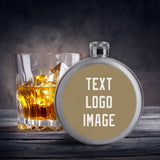 Custom Light Khaki White Hip Flask