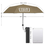 Custom Light Khaki White Automatic Umbrella