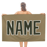 Custom Light Khaki Olive Beach Towel