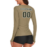 Custom Light Khaki Olive Women's Long-Sleeve Shirt