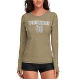 Custom Light Khaki Gray Women's Long-Sleeve Shirt