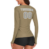 Custom Light Khaki Gray Women's Long-Sleeve Shirt