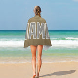 Custom Light Khaki Gray Beach Towel