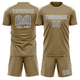 Custom Light Khaki Gray Soccer Jersey