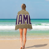 Custom Light Khaki Purple Beach Towel