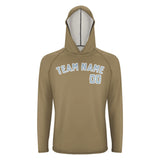 Custom Light Khaki Light Blue UV-Hoodie