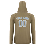 Custom Light Khaki Light Blue UV-Hoodie