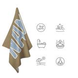 Custom Light Khaki Light Blue Beach Towel