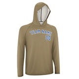 Custom Light Khaki Sky Blue UV-Hoodie