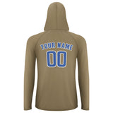 Custom Light Khaki Sky Blue UV-Hoodie