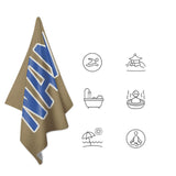 Custom Light Khaki Sky Blue Beach Towel