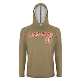 Custom Light Khaki Orange Red UV-Hoodie