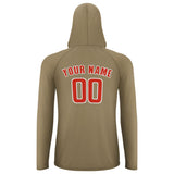 Custom Light Khaki Orange Red UV-Hoodie