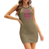 Custom Light Khaki Pink Sleeveless Vest Dress
