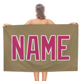 Custom Light Khaki Pink Beach Towel