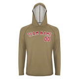 Custom Light Khaki Red UV-Hoodie