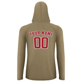 Custom Light Khaki Red UV-Hoodie