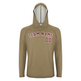 Custom Light Khaki Crimson Red UV-Hoodie