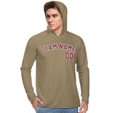 Custom Light Khaki Crimson Red UV-Hoodie