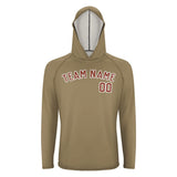 Custom Light Khaki Coral Red UV-Hoodie