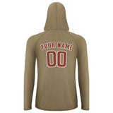 Custom Light Khaki Coral Red UV-Hoodie