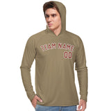 Custom Light Khaki Coral Red UV-Hoodie
