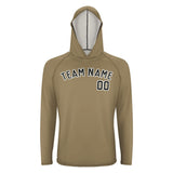 Custom Light Khaki Black UV-Hoodie