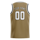 Custom Light Khaki & White Colors Design Sports Basketball Jersey