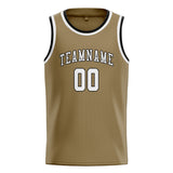 Custom Light Khaki & White Colors Design Sports Basketball Jersey