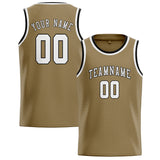 Custom Light Khaki & White Colors Design Sports Basketball Jersey