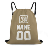 Custom Light Khaki White Drawstring Bag