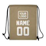Custom Light Khaki White Drawstring Bag