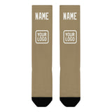 Custom Light Khaki White Knee-High Sock