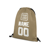 Custom Light Khaki White Drawstring Bag