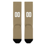 Custom Light Khaki White Knee-High Sock