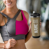 Custom Light Khaki White Stainless Steel Water Cup